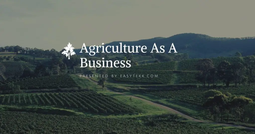 In What Circumstances Agriculture Becomes a Business?